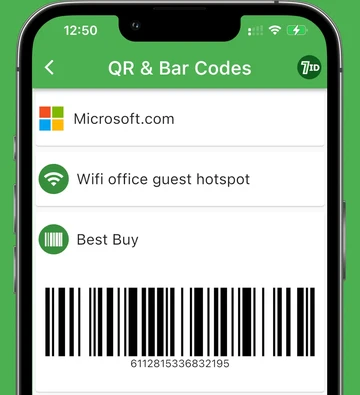 7ID: QR Code Storage And Generator Free App. Plus Barcodes.