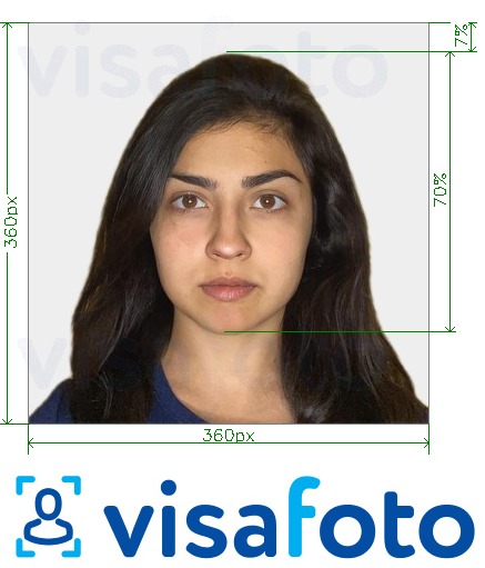 Tam ölçülü dəqiqləşdirmə ilə Hindistan OCI pasportu 360x360 - 900x900 piksel üçün şəkil nümunəsi