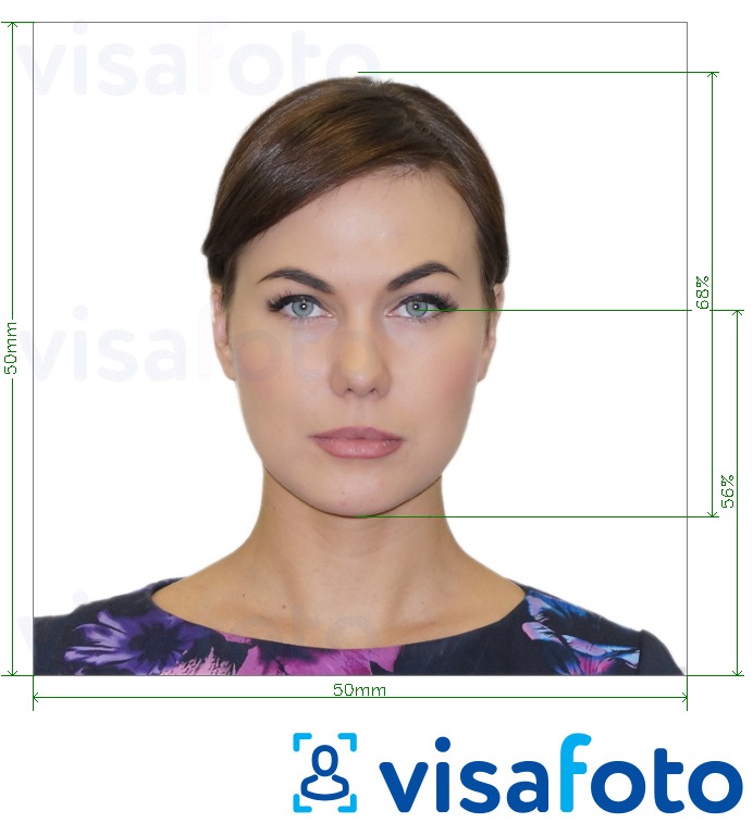 Tam ölçülü dəqiqləşdirmə ilə Serbiya pasportu 50x50 mm üçün şəkil nümunəsi