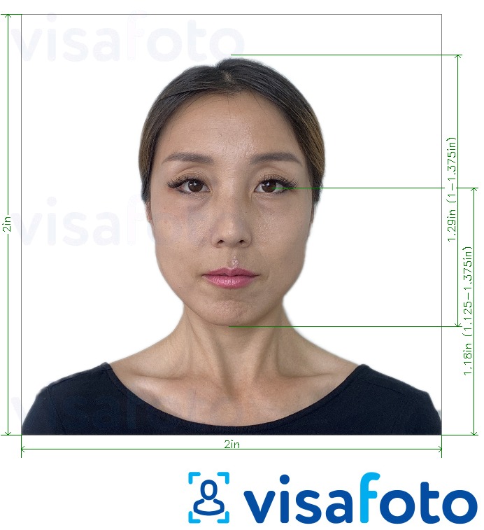 Tam ölçülü dəqiqləşdirmə ilə Tayvan ID kartı 2x2 düym üçün şəkil nümunəsi